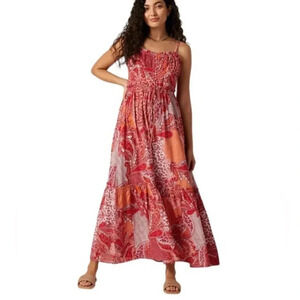 Bila77 Ludlow Boho Patchwork Print Midi Dress Size XS NWT